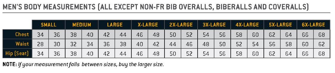 carhartt tee size chart